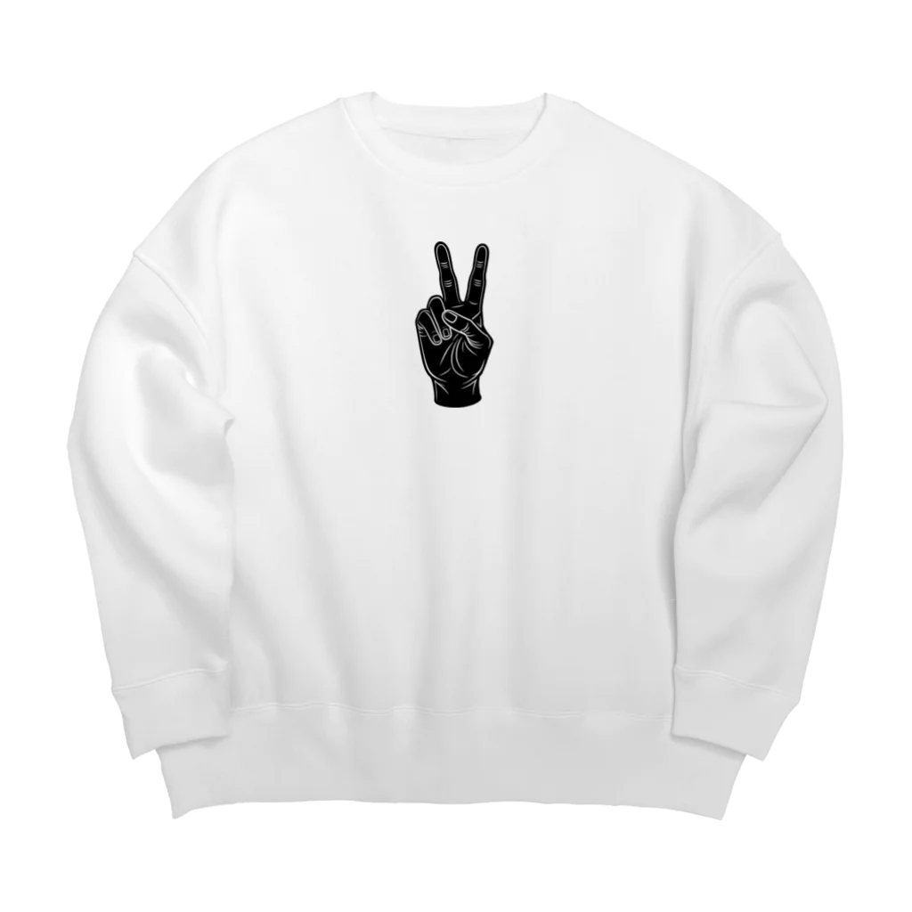 horidesuのピースサイン Big Crew Neck Sweatshirt