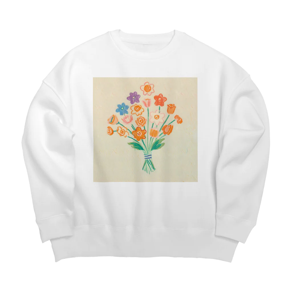 ひちゃんのお絵描きのお絵描き花束 Big Crew Neck Sweatshirt