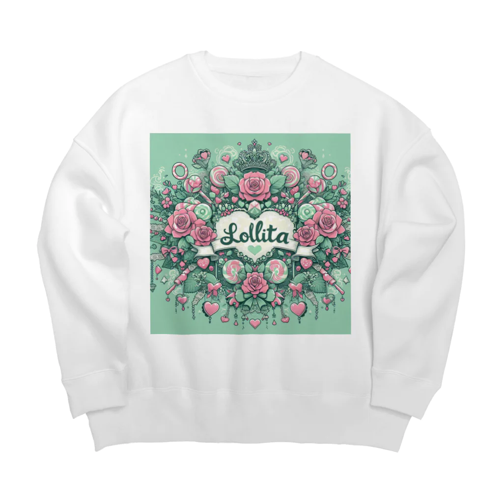 まんまるちゃんのSweet Lolita 🍭 ミントグリーン Big Crew Neck Sweatshirt