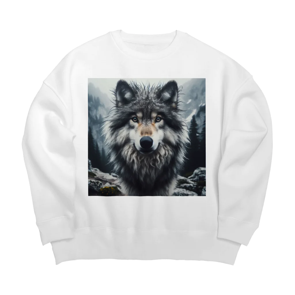 中村マコトのオオカミ　森の番人 Big Crew Neck Sweatshirt