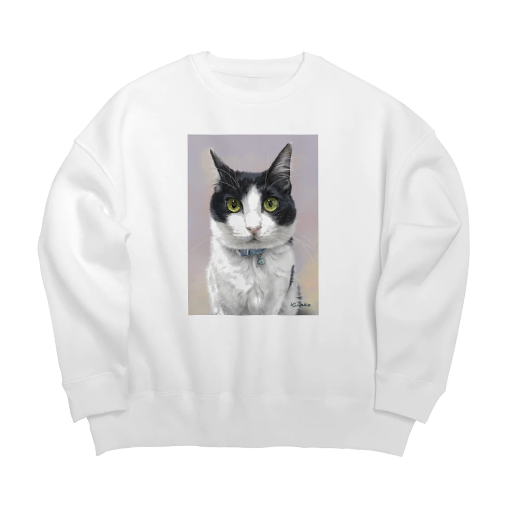 kinako-japanのハチワレ　凪ちゃん Big Crew Neck Sweatshirt