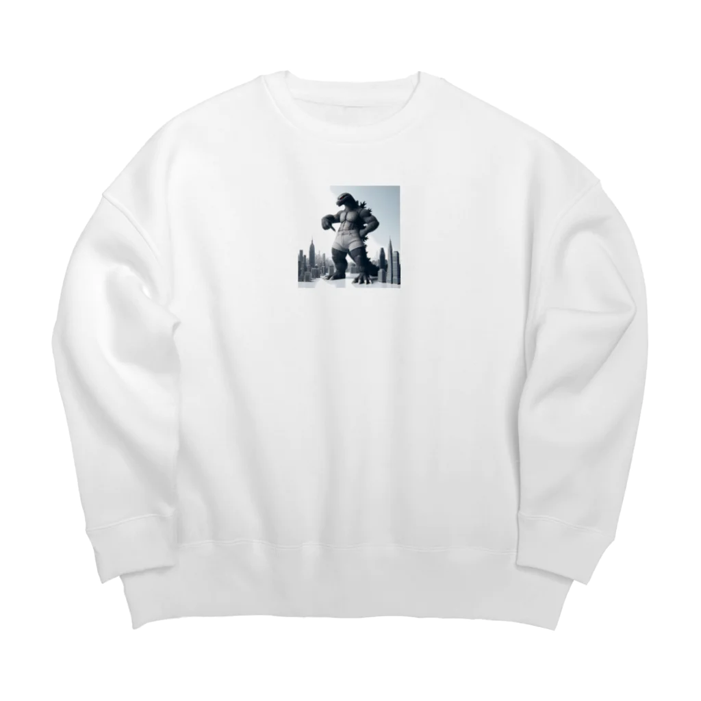 komi39のモンスターファッション　ゴジラ Big Crew Neck Sweatshirt