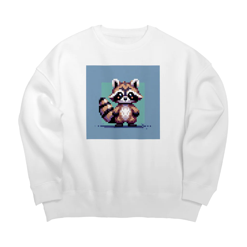 himajinseijin01のドット絵アライグマちゃんTシャツサイズ Big Crew Neck Sweatshirt