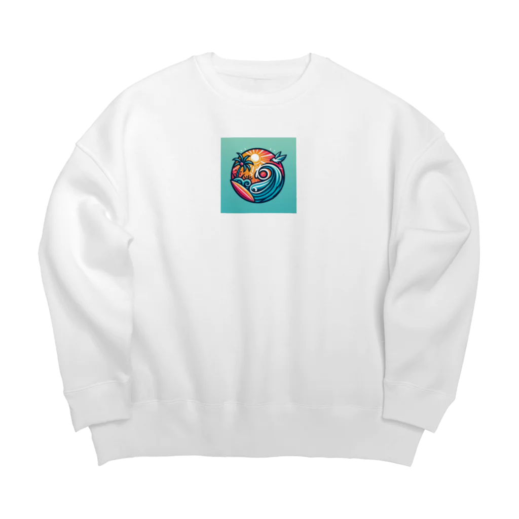 ノアSHOPの波乗り好きにピッタリな可愛いサーフィンロゴ♪ Big Crew Neck Sweatshirt