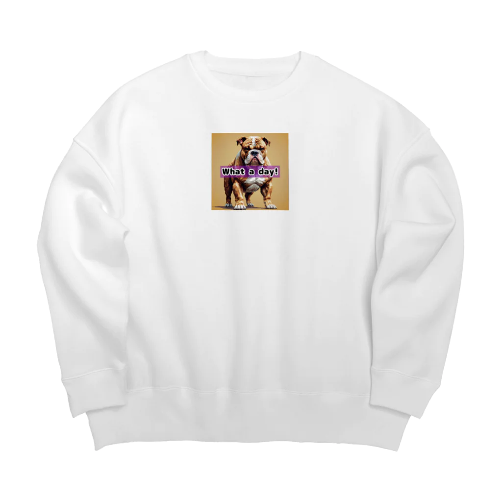 メアリーの魅力満点のブルドッグがただいま登場！ Big Crew Neck Sweatshirt