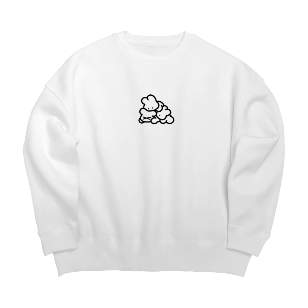 みずしままゆこのぺしょってなった うさちゃん（ぶらっく） Big Crew Neck Sweatshirt