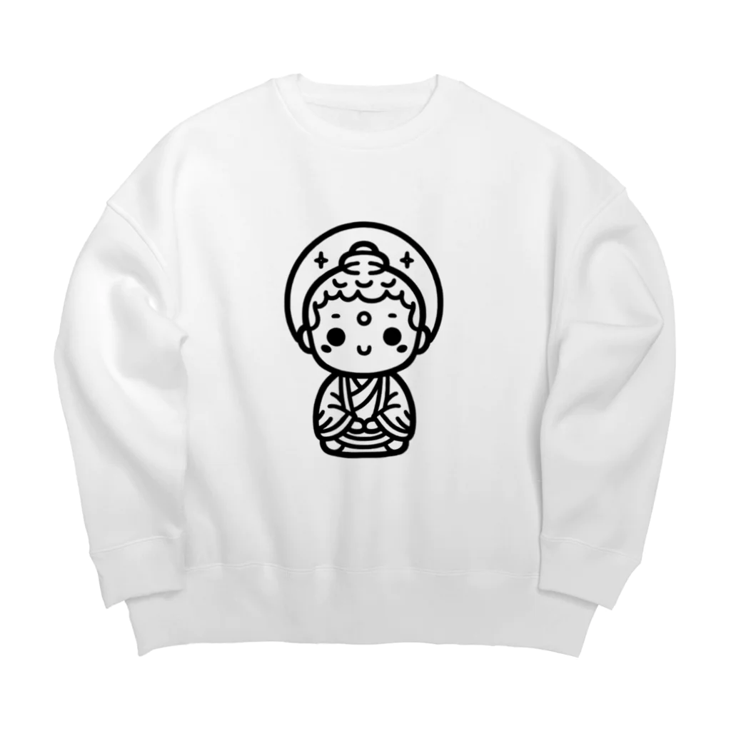 BOSATUのかわいい菩薩のシンプルイラスト Big Crew Neck Sweatshirt