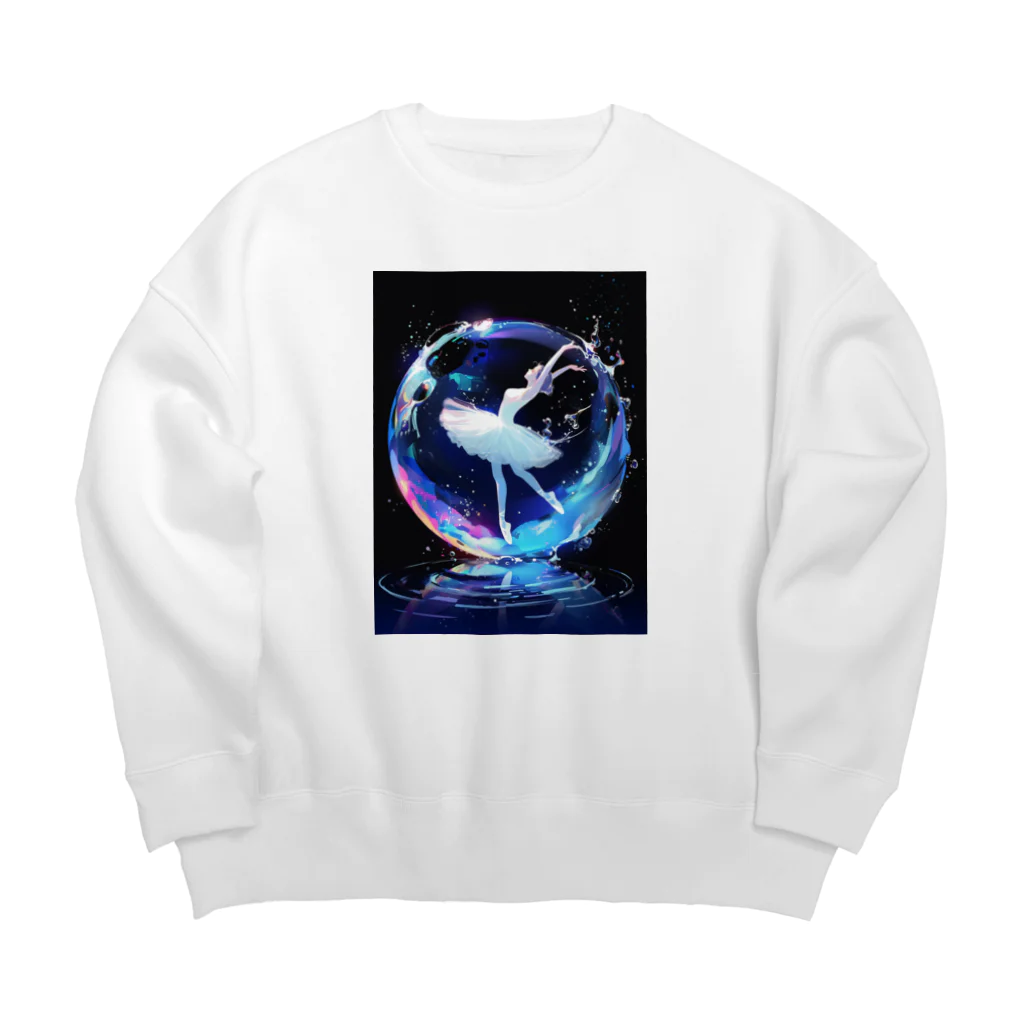 AQUAMETAVERSEのシャボン玉の中のバレリーナ　BLUE PLUM  691 Big Crew Neck Sweatshirt