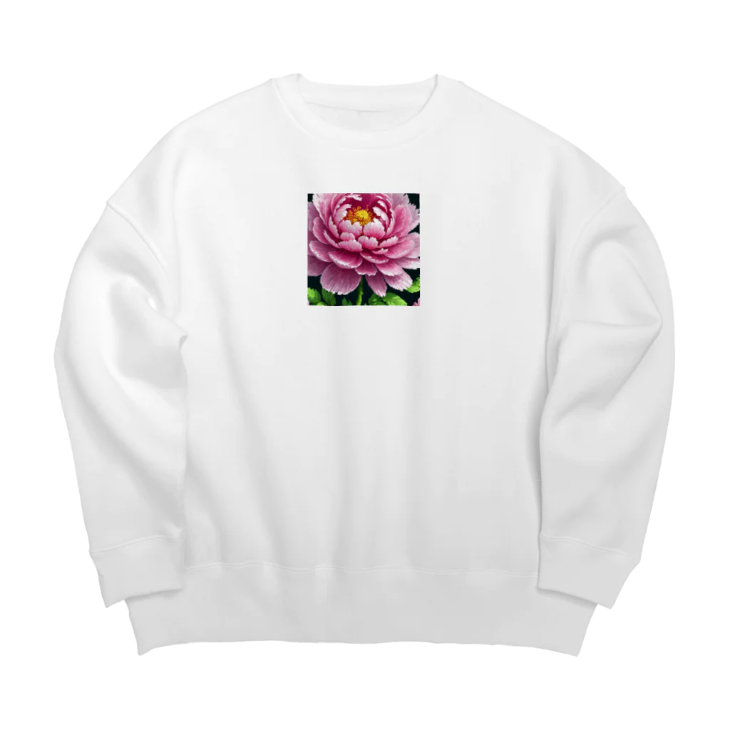 yukki1975のピクセルアートの5月_芍薬 Big Crew Neck Sweatshirt