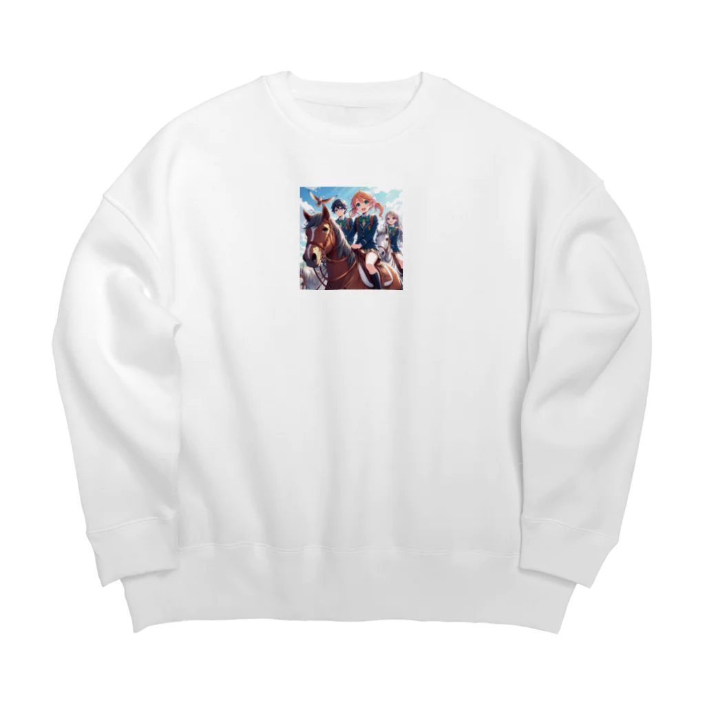 SWQAの馬で通学する仲間たち Big Crew Neck Sweatshirt