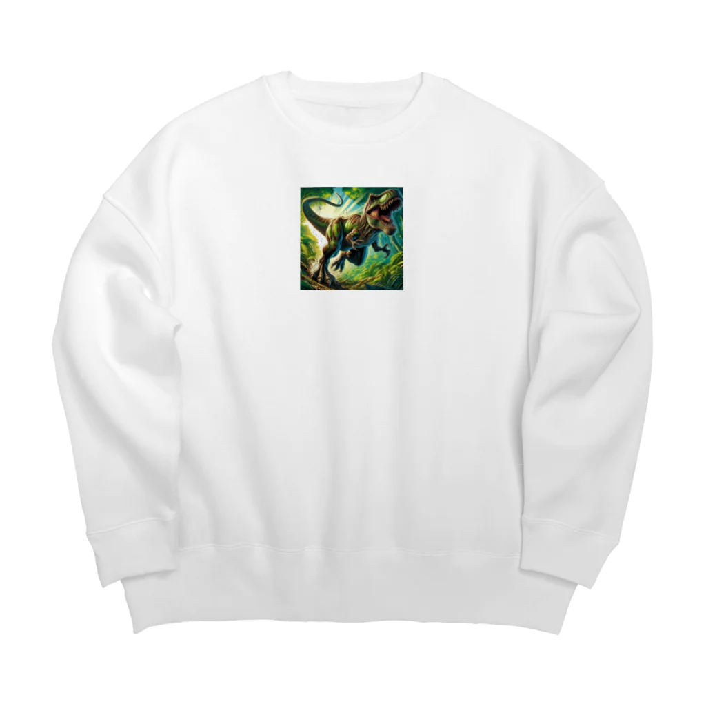 dinosaur_brothersのりあるティラノ① Big Crew Neck Sweatshirt