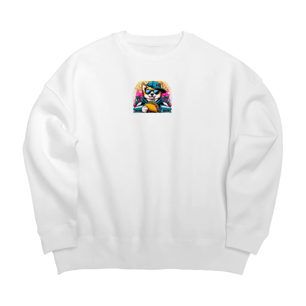 Gokuuchan's Cute Creationsのゴクウちゃんとタコス　time Big Crew Neck Sweatshirt