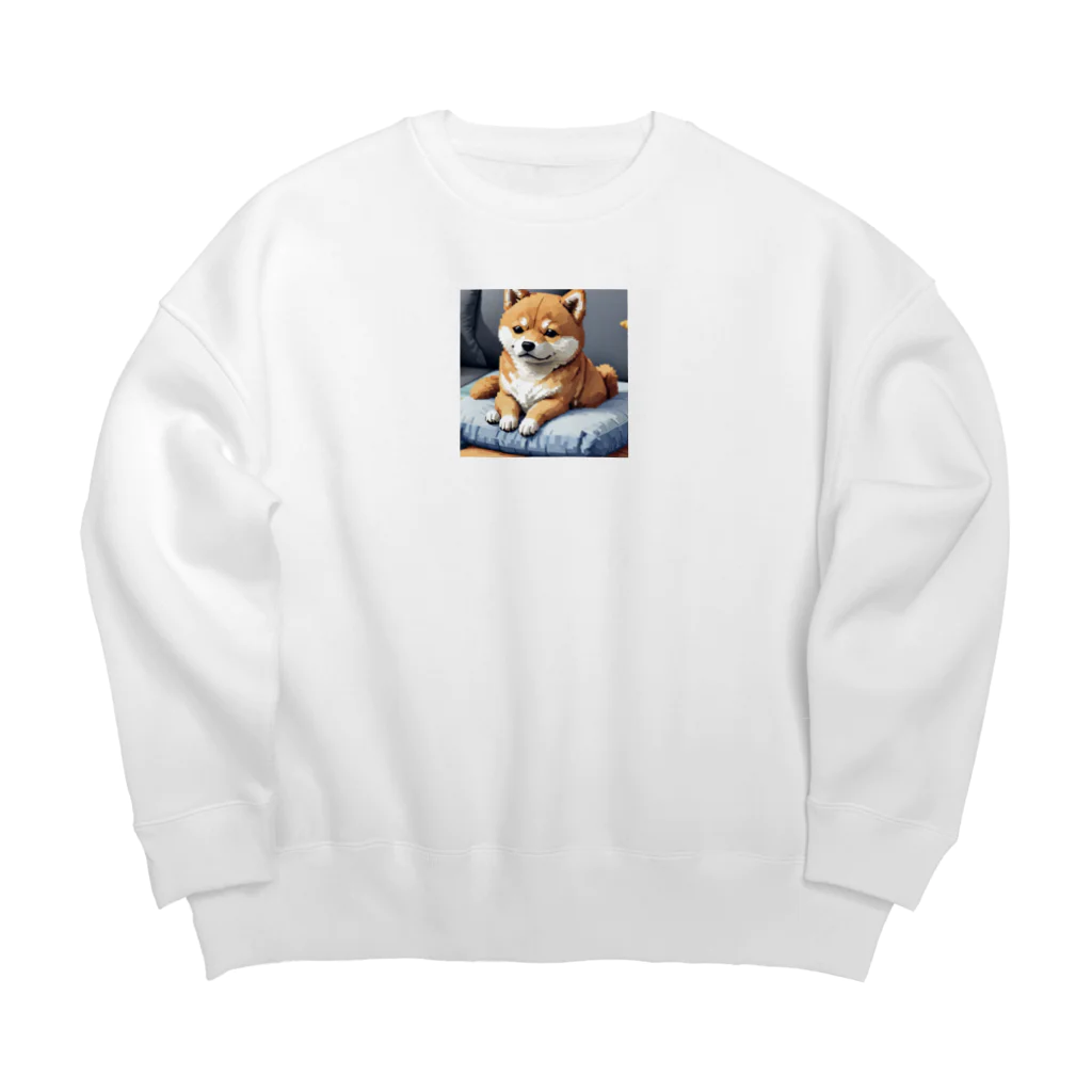 oricoricoのクッションの上でくつろぐ柴犬 Big Crew Neck Sweatshirt