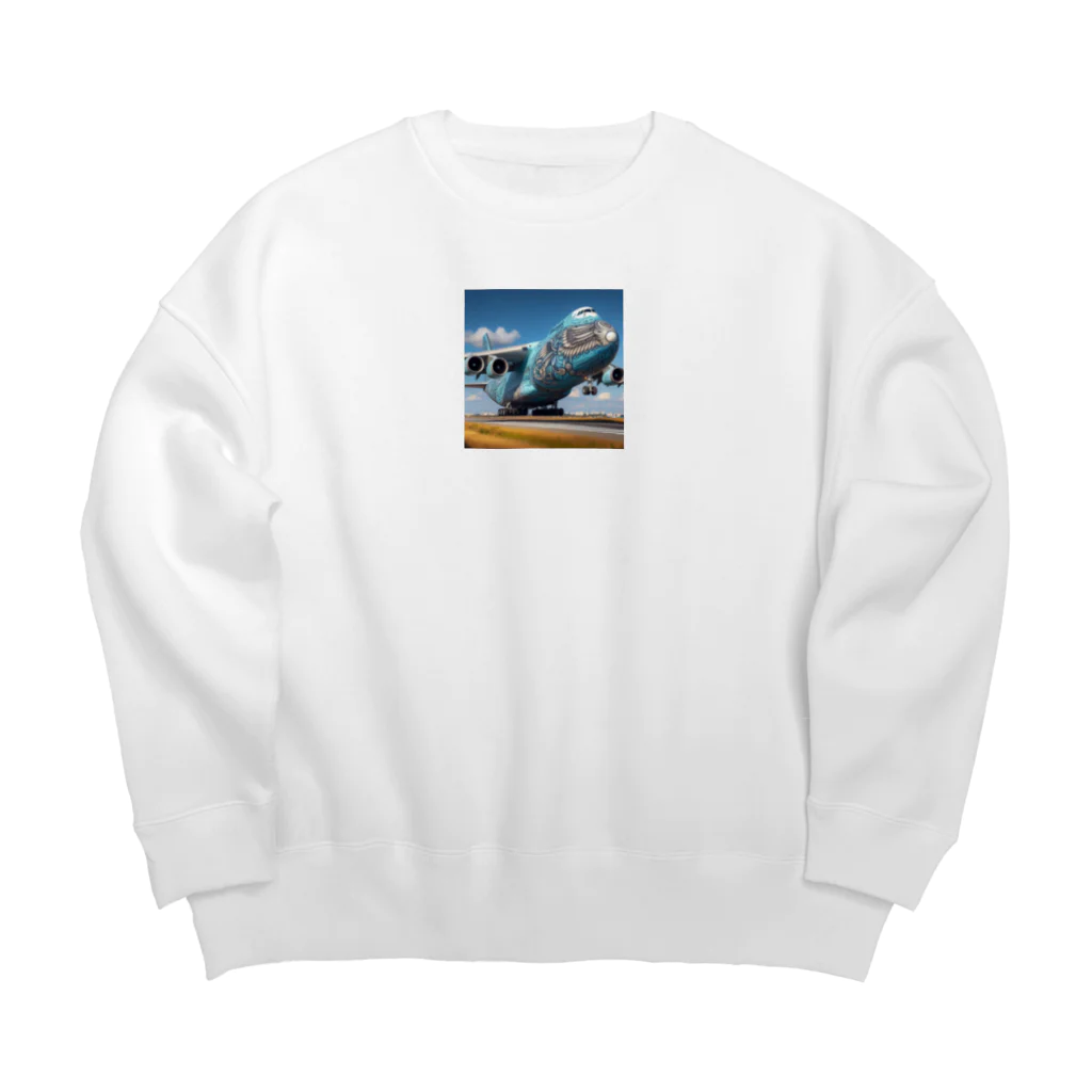 HECreaterのアート貨物機 Big Crew Neck Sweatshirt