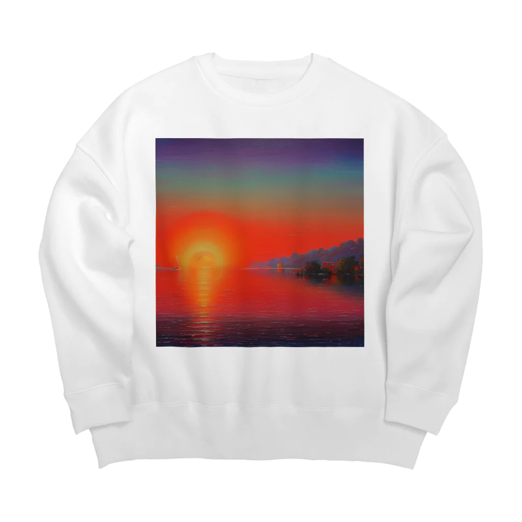 Rパンダ屋の飾れる夕焼けグッズ Big Crew Neck Sweatshirt