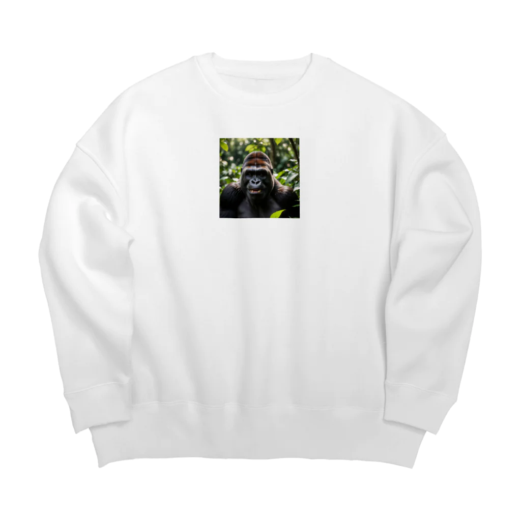 sunday_sataurday_freedayのどや顔ゴリラ Big Crew Neck Sweatshirt