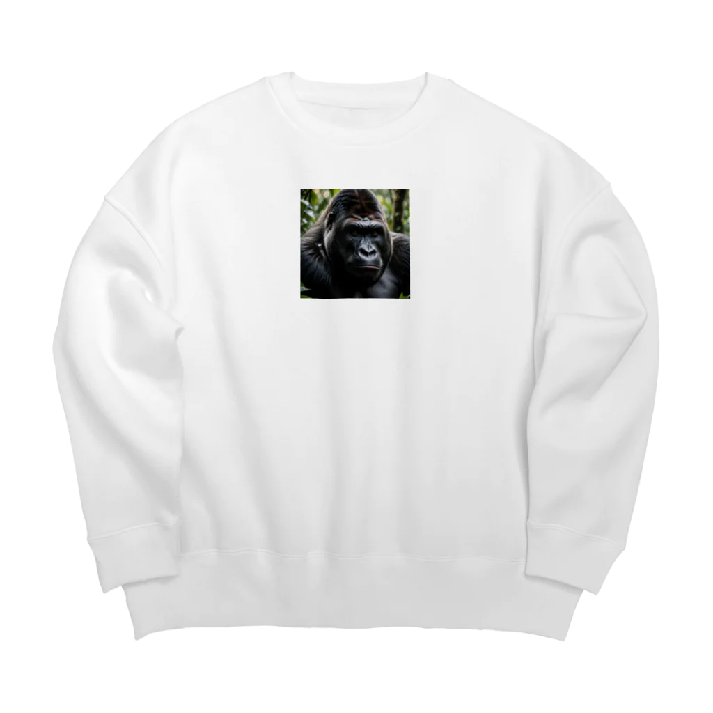 sunday_sataurday_freedayの涙を流しているゴリラ Big Crew Neck Sweatshirt