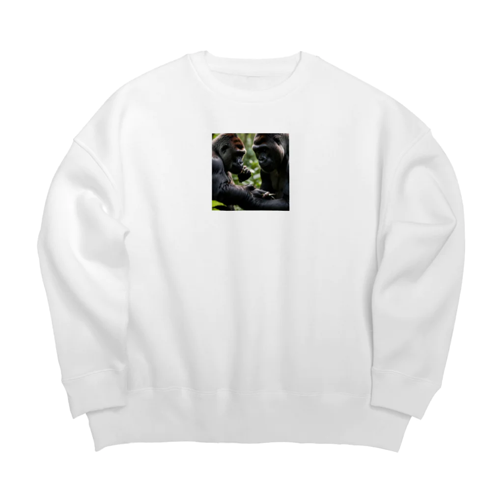 sunday_sataurday_freedayの社交的なゴリラ Big Crew Neck Sweatshirt