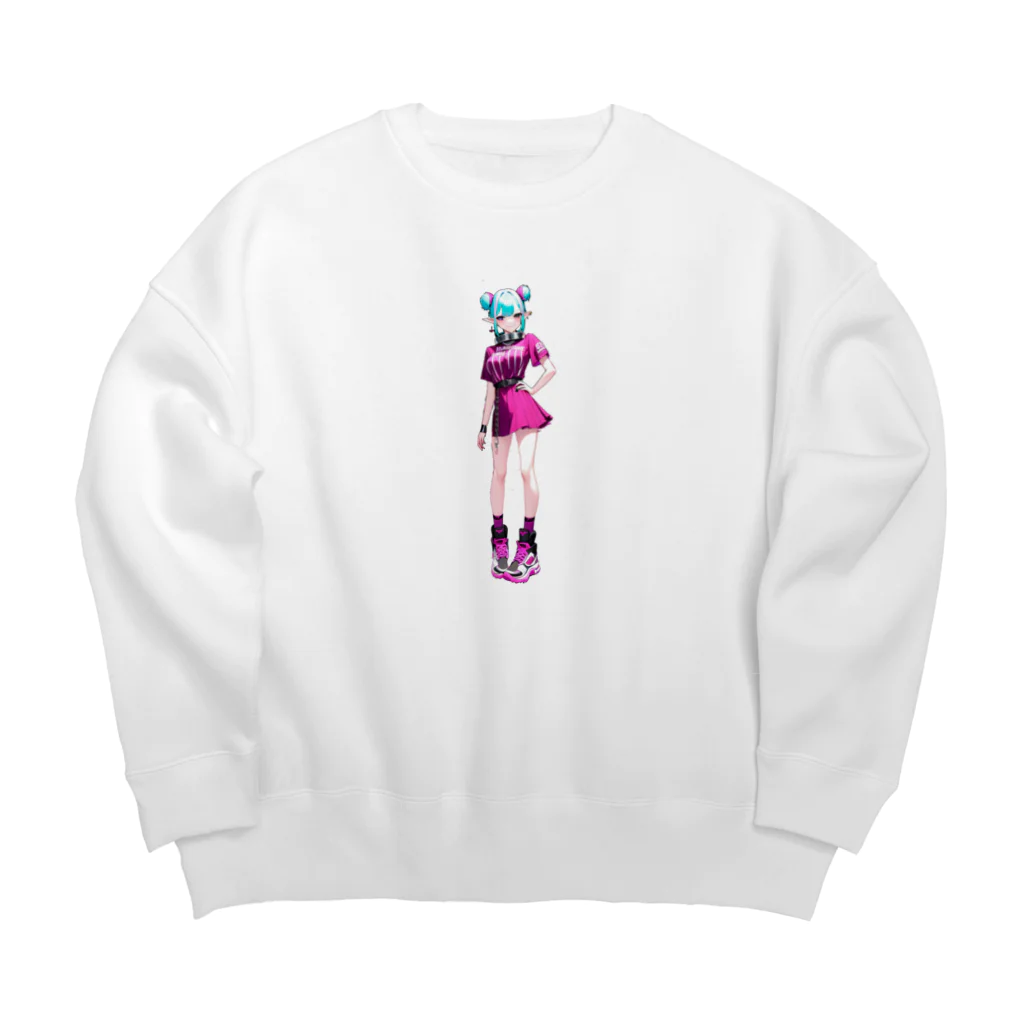 momonekokoの応援するエルフちゃん Big Crew Neck Sweatshirt