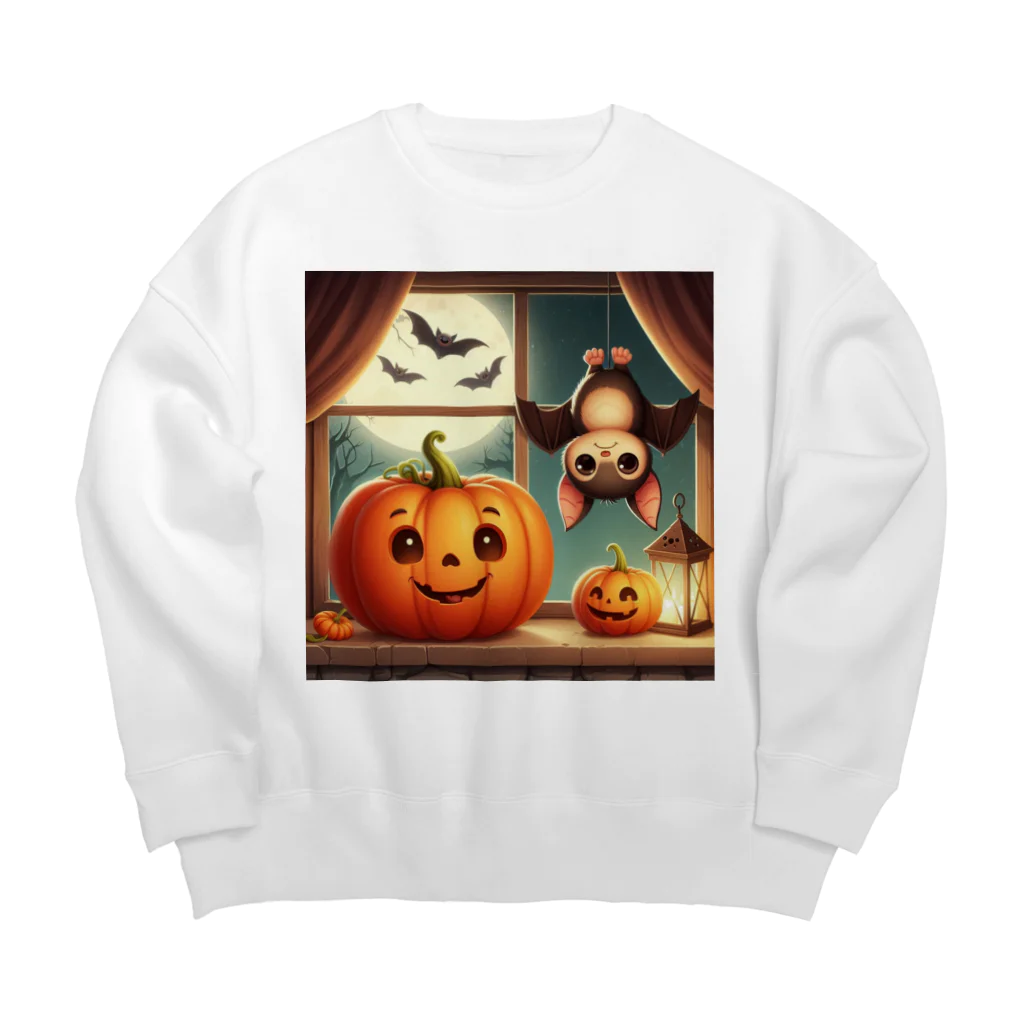 もちこのお店のパンプキンちゃん Big Crew Neck Sweatshirt