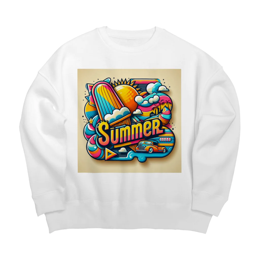 まんまるちゃんのサマー▪ノスタルジア Big Crew Neck Sweatshirt