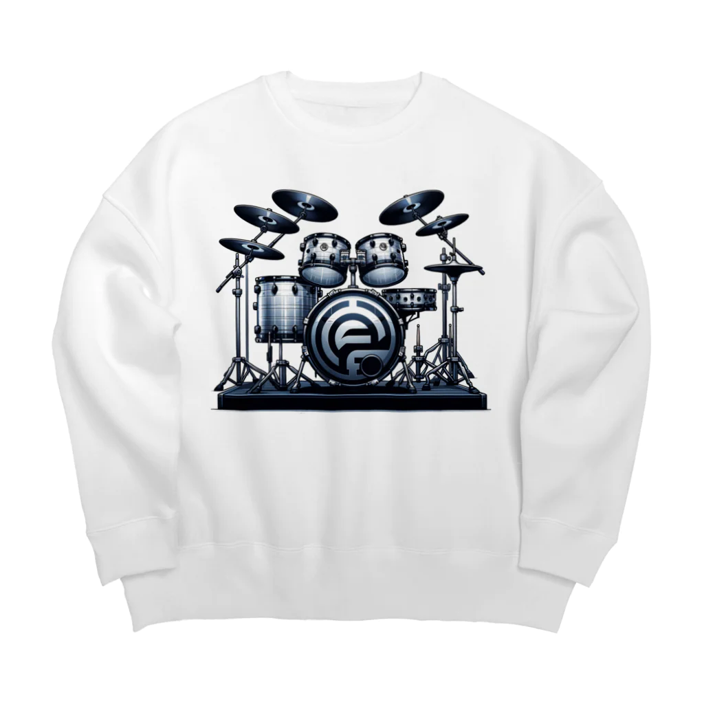moka_mattarliのドラムマン Big Crew Neck Sweatshirt