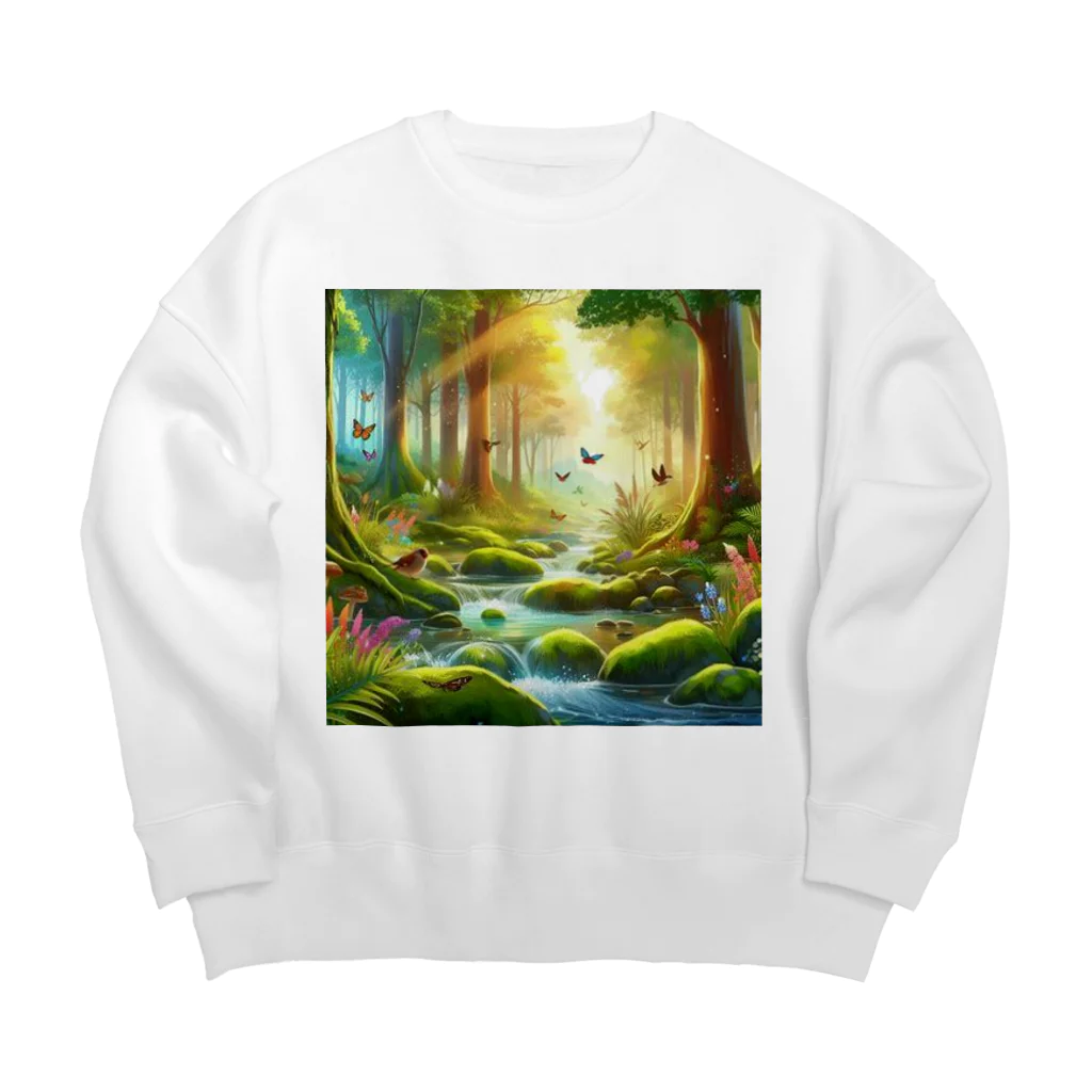 Rパンダ屋の「幻想的な森」グッズ Big Crew Neck Sweatshirt