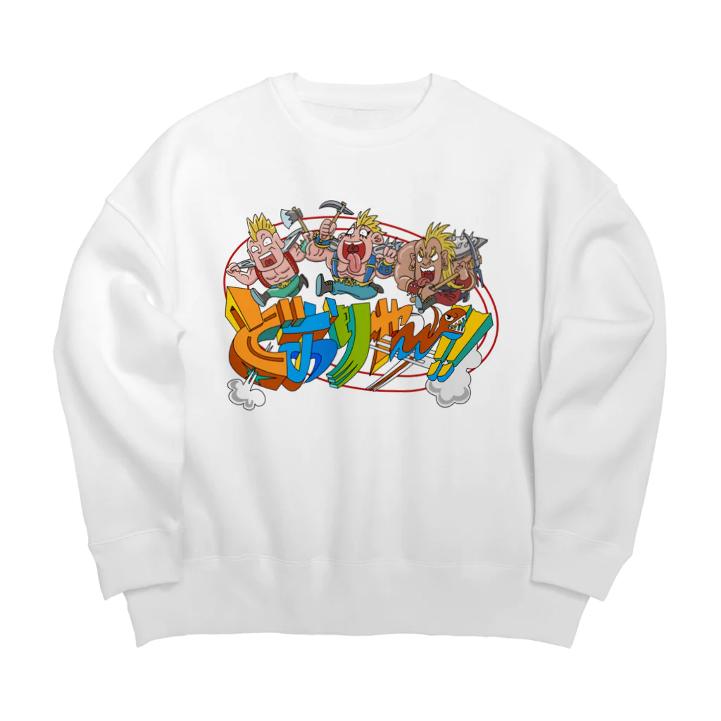 freehandの爆走する暴徒のモヒカン達 Big Crew Neck Sweatshirt