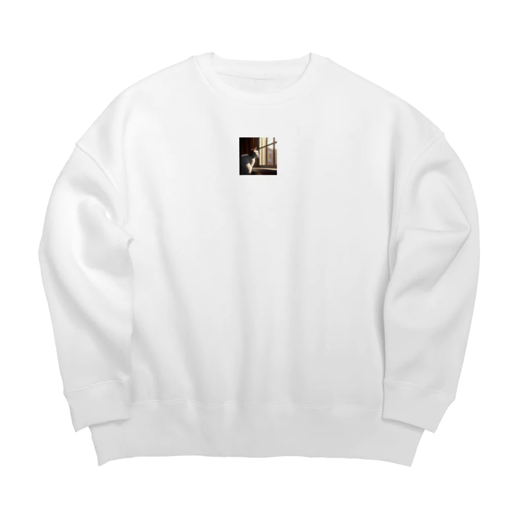 yangjiedaoyuanの外を見ている猫 Big Crew Neck Sweatshirt