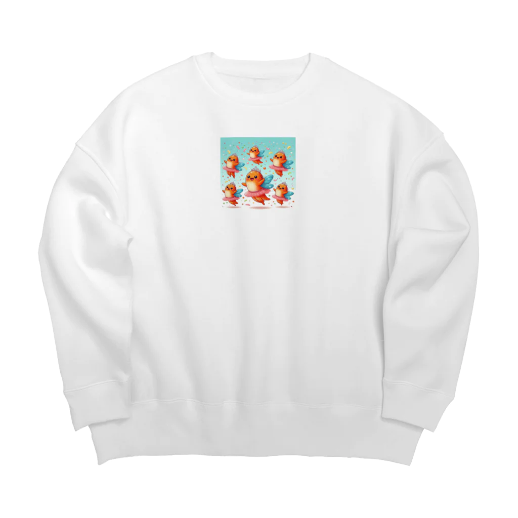 お魚専門店「FishDeluxe」の空飛ぶイクラちゃん Big Crew Neck Sweatshirt