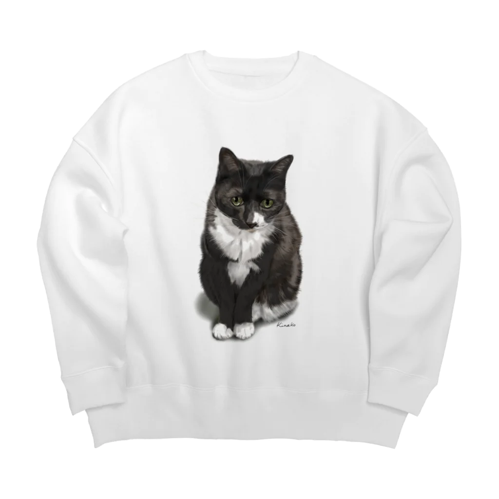 kinako-japanのくつした猫のくろみつ Big Crew Neck Sweatshirt