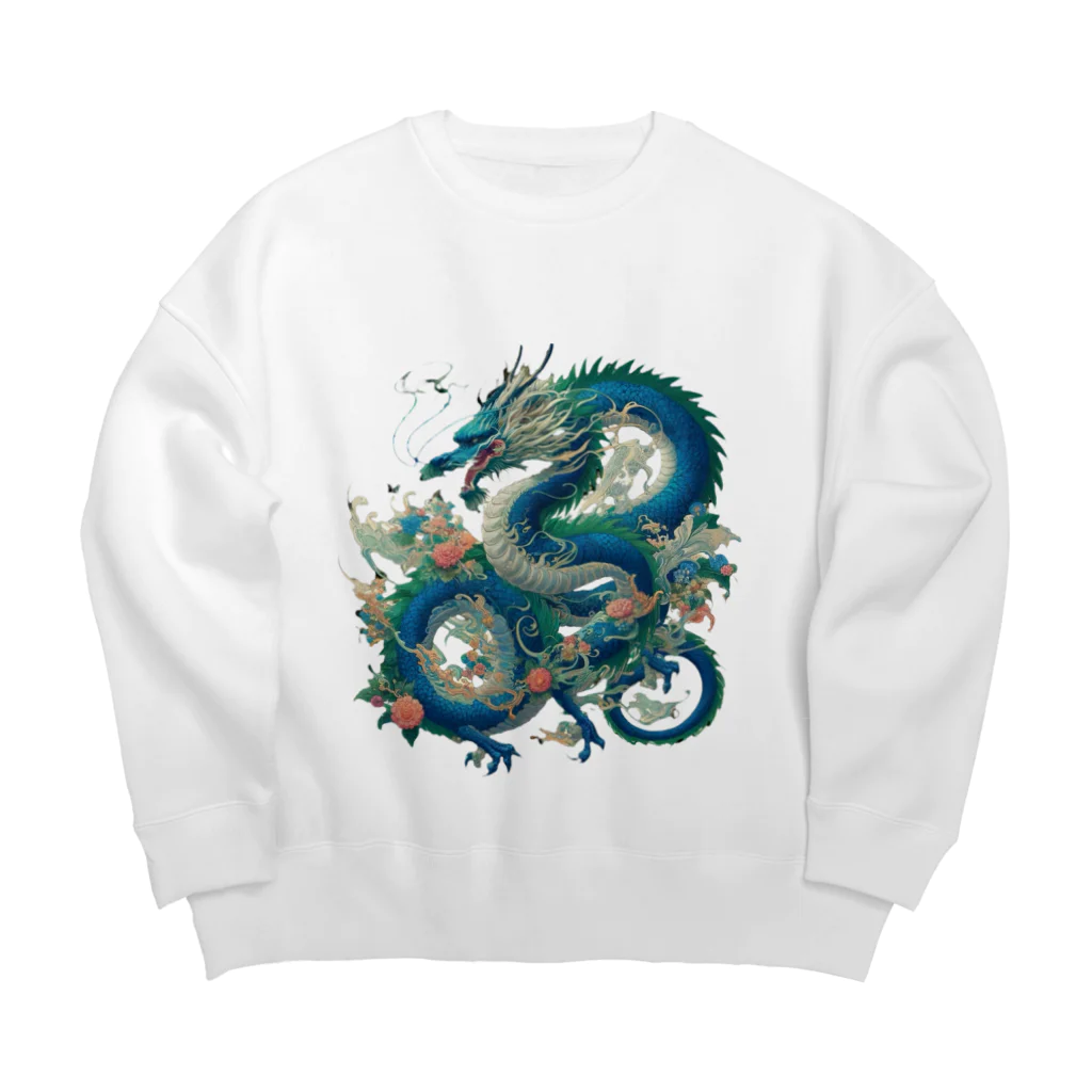 百花の碧龍 Big Crew Neck Sweatshirt