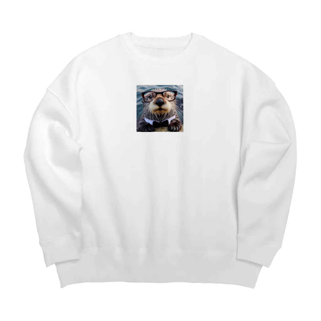 sallysanaの眼鏡フォーマルらっこ Big Crew Neck Sweatshirt