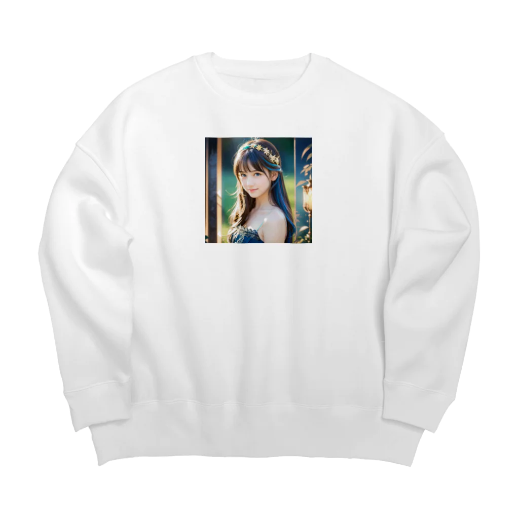 終わらない夢🌈の美しい少女✨ Big Crew Neck Sweatshirt