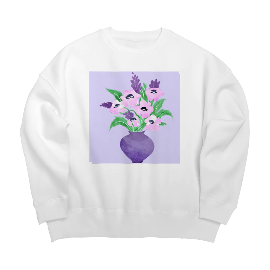 くまのお花屋さんの韓国っぽい絵 Big Crew Neck Sweatshirt