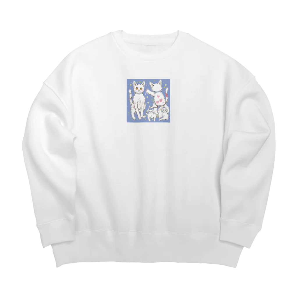 pon_gashiの可愛いだけじゃない！ ガンギマリ猫の魅力満載！ Big Crew Neck Sweatshirt