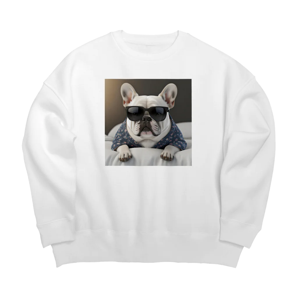 SI-SAAのおやすみBOSS犬 Big Crew Neck Sweatshirt