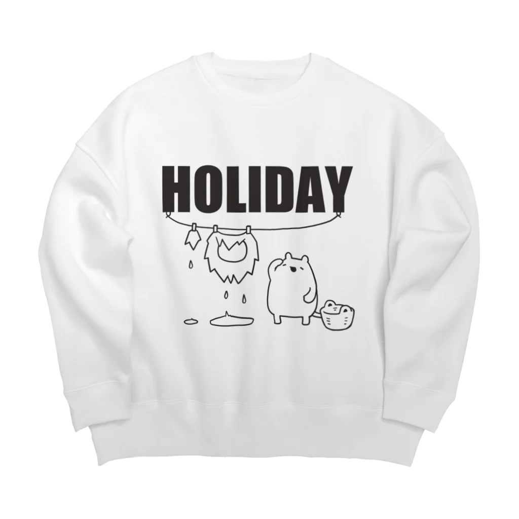 うさやの【HOLIDAY】ライオンさんの休日 Big Crew Neck Sweatshirt