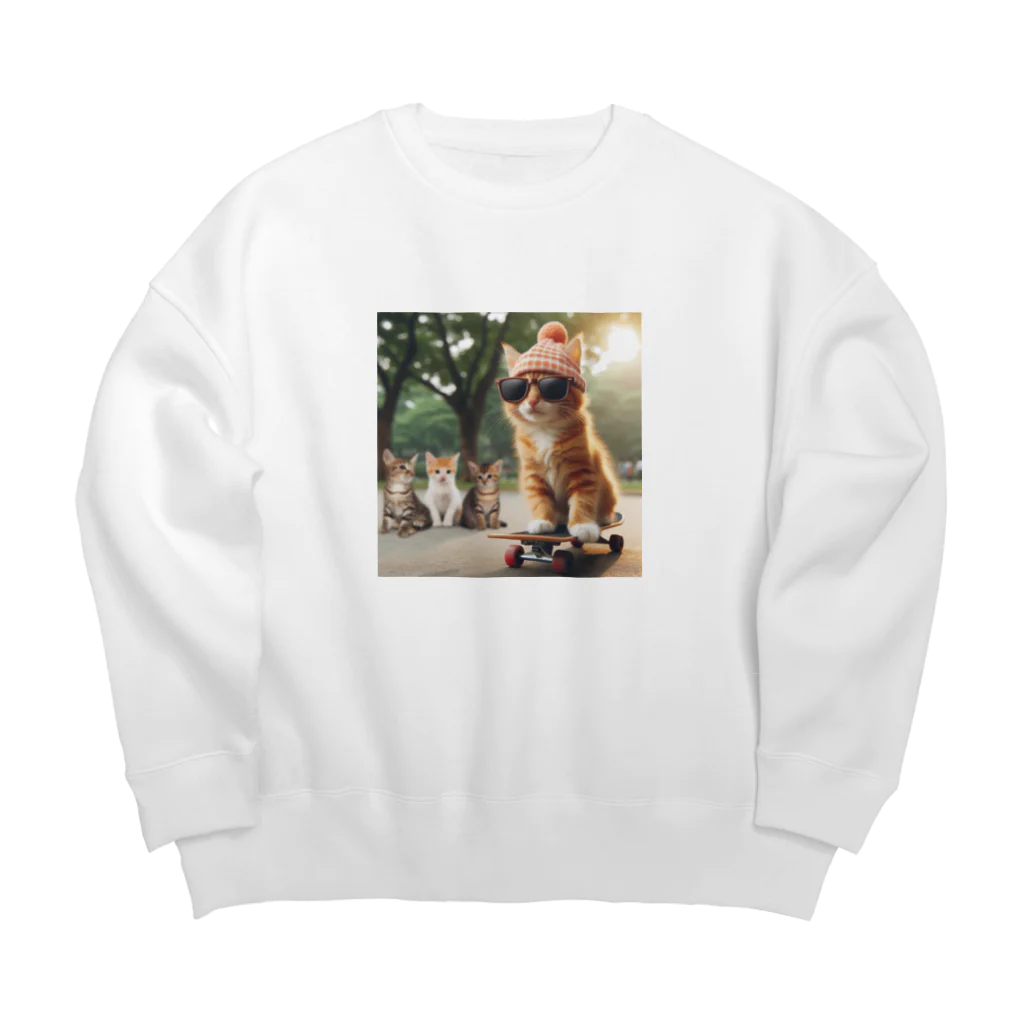 モンピパラダイスのイケテルにゃん‼️ Big Crew Neck Sweatshirt