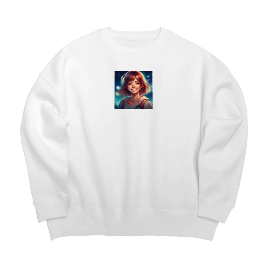 noiSutoaの笑顔が魅力的な美少女 Big Crew Neck Sweatshirt