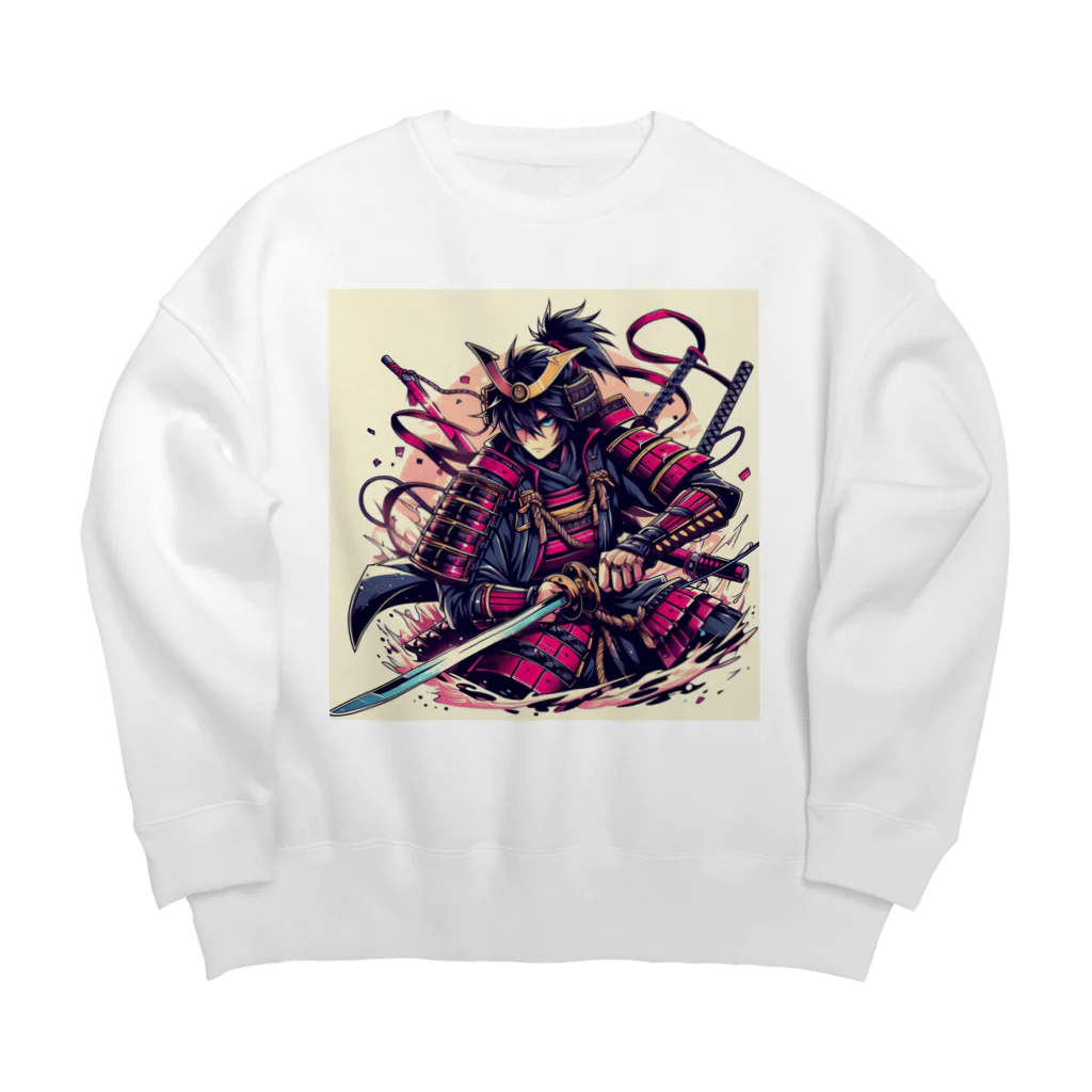 ハクユーShopのカッコいい侍のグッズ Big Crew Neck Sweatshirt