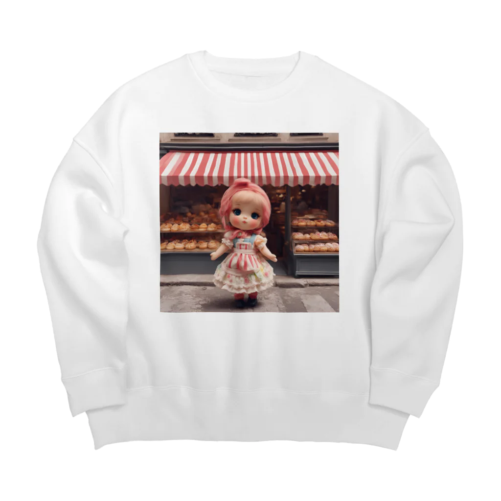 HOSHI-TANEKO🌠の🥐ブーランジェリー🍞女の子🌺 Big Crew Neck Sweatshirt