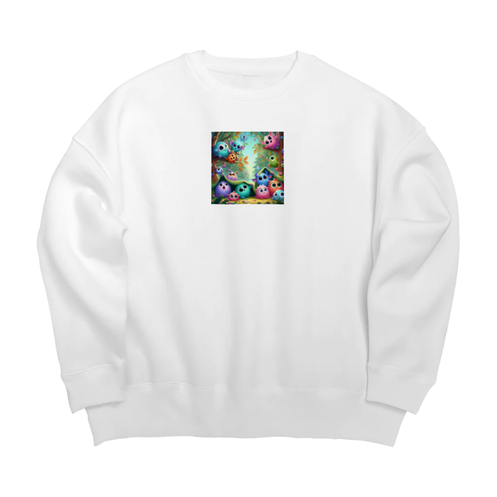 mi305090509_のほっこりまんまるちびモンスター Big Crew Neck Sweatshirt