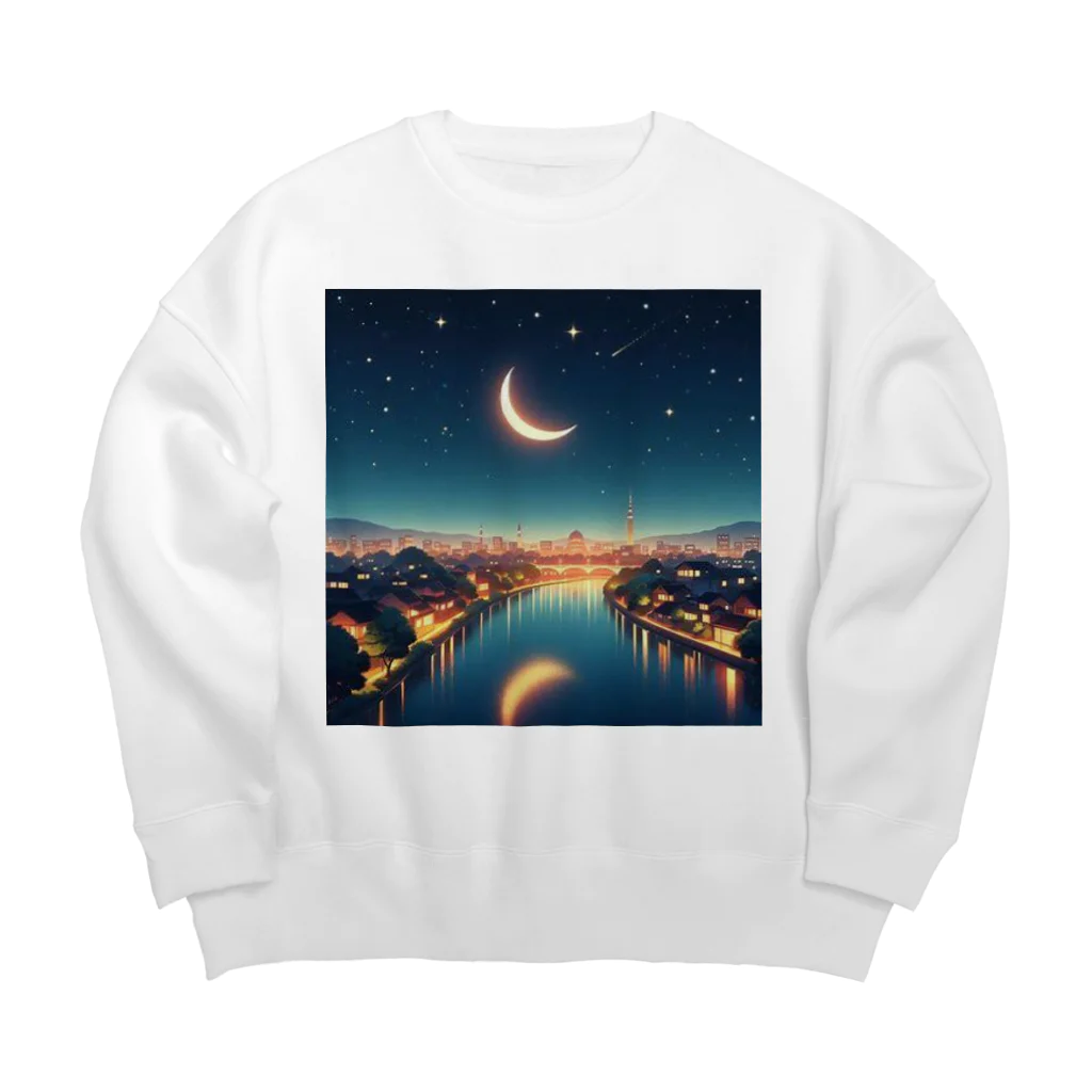 Rパンダ屋の「夜景グッズ」 Big Crew Neck Sweatshirt