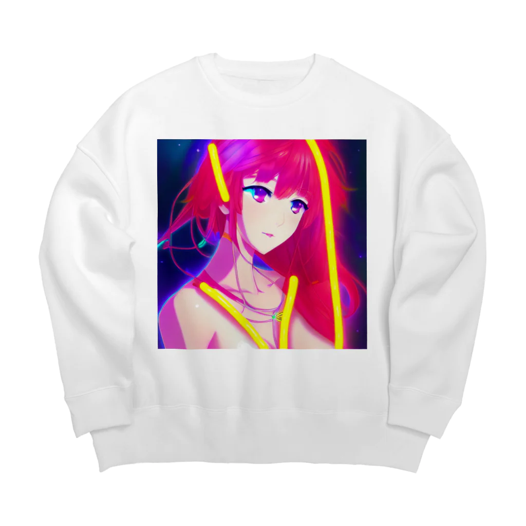 きゅぴきゅぴガールのきゅぴきゅぴ★高貴な宇宙系美女ガール Big Crew Neck Sweatshirt