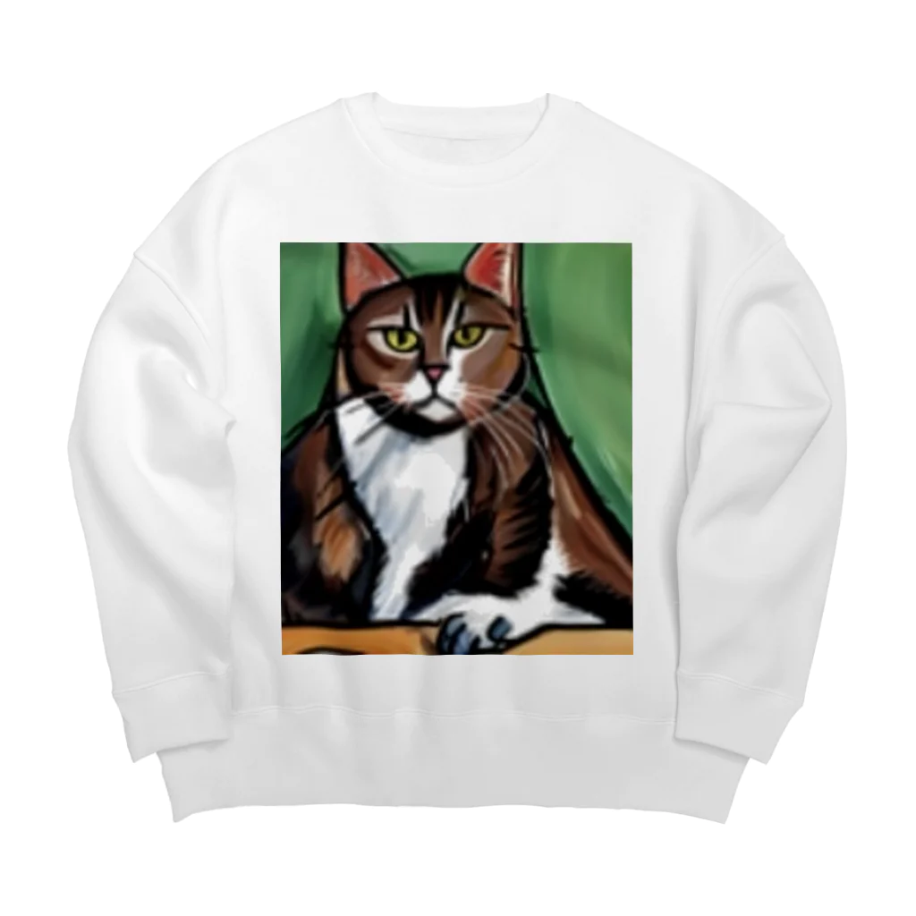 Ppit8のどっしりかまえる猫ちゃん Big Crew Neck Sweatshirt