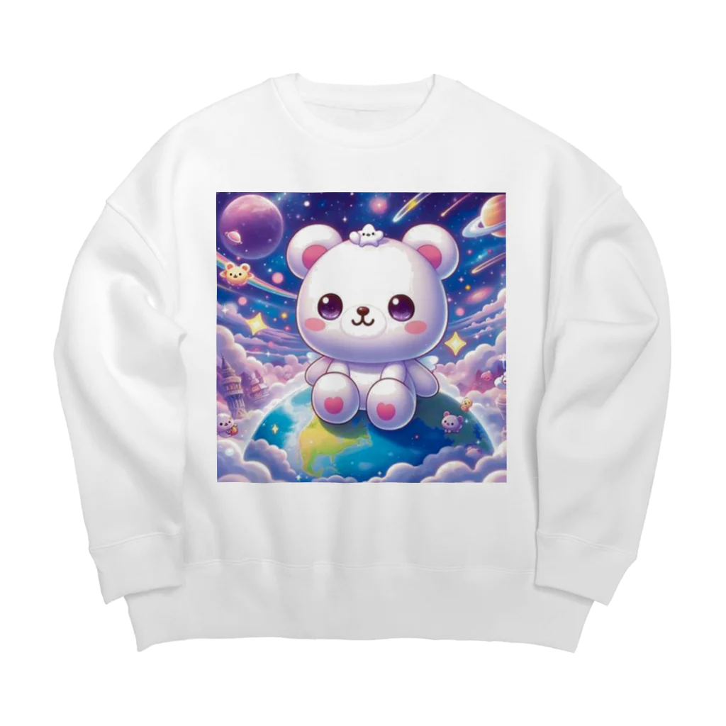 一番星の幻想的なしろくま Big Crew Neck Sweatshirt