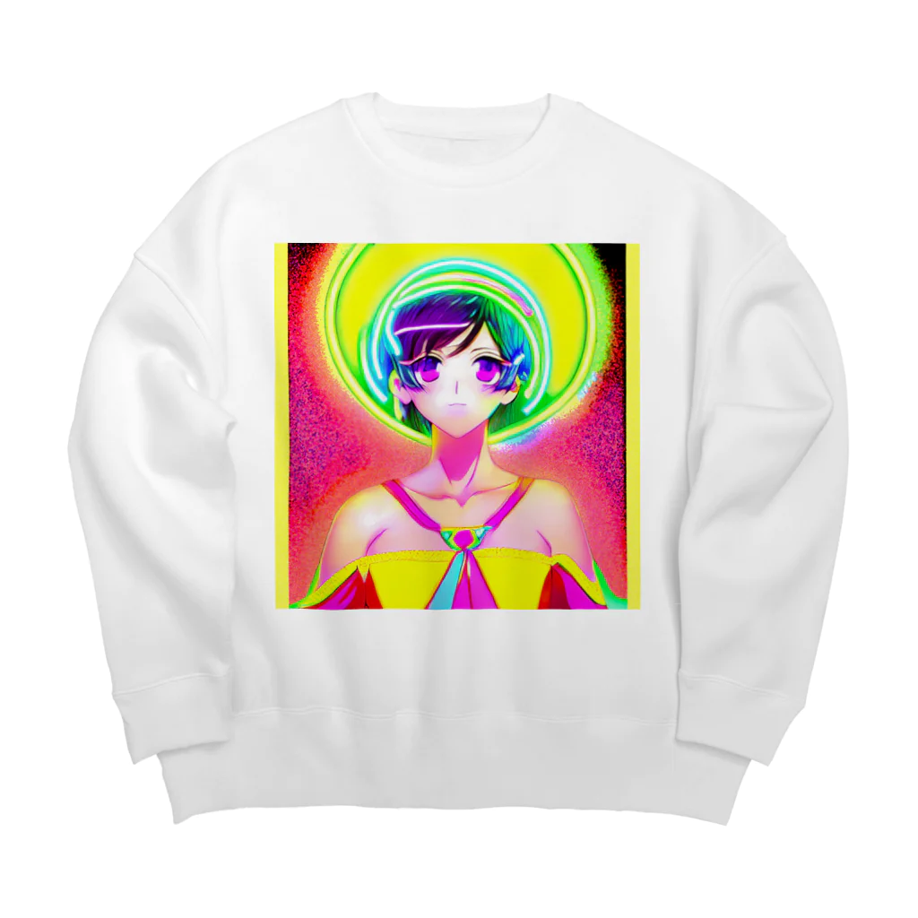 きゅぴきゅぴガールの後光が差している★きゅぴきゅぴガール Big Crew Neck Sweatshirt