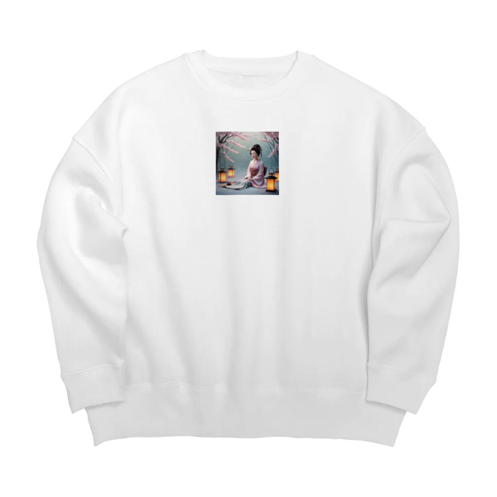 raimu-の着物女性と桜 Big Crew Neck Sweatshirt