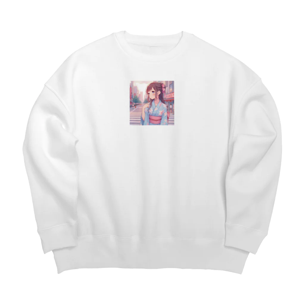 yukatagirlsの「あの人、まだかなあ？」 Big Crew Neck Sweatshirt